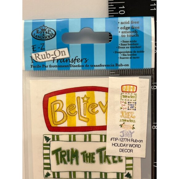 Royal Langnickel EZ RUB ON Transfer HOLIDAY WORDS FTIP-1277 TIP OF THE BRUSH - Picture 3 of 5